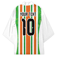 Custom Cote d'Ivoire Kimono The Elephants with African Pattern Stripes