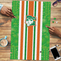 Cote d'Ivoire Puzzle The Elephants with African Pattern Stripes