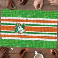 Cote d'Ivoire Puzzle The Elephants with African Pattern Stripes