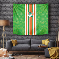Cote d'Ivoire Tapestry The Elephants with African Pattern Stripes