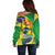 Brazil Independence Day Off Shoulder Sweater Sete de Setembro and Golden Lion Tamarin - Wonder Print Shop