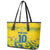 Custom Brazil Football Champion 2024 Leather Tote Bag