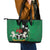 Nigeria Independence Day Leather Tote Bag National Seal with Peace Dove African Pattern