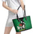 Nigeria Independence Day Leather Tote Bag National Seal with Peace Dove African Pattern