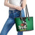 Nigeria Independence Day Leather Tote Bag National Seal with Peace Dove African Pattern