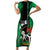 Nigeria Independence Day Short Sleeve Bodycon Dress National Seal with Peace Dove African Pattern - Wonder Print Shop