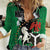 Nigeria Independence Day Women Casual Shirt National Seal with Peace Dove African Pattern