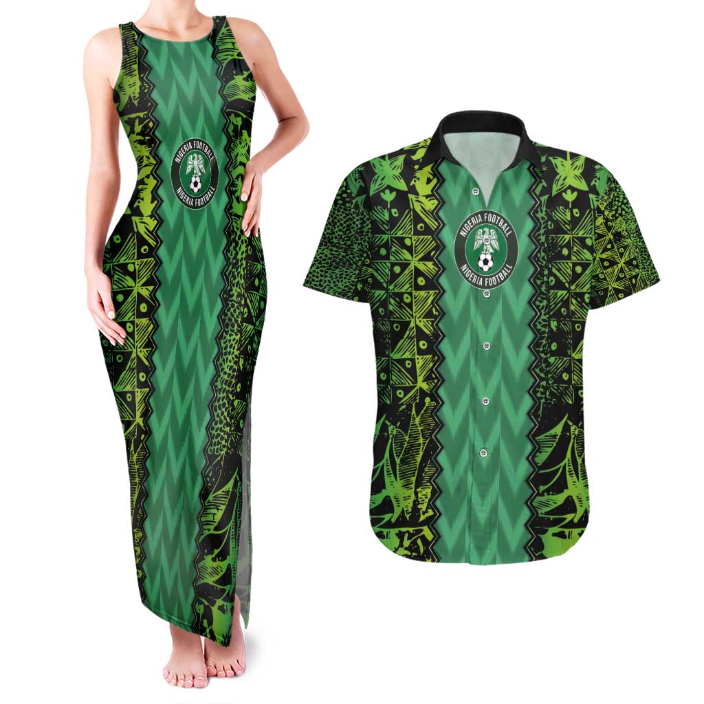 Custom Nigeria Football Champion 2024 Couples Matching Tank Maxi Dress and Hawaiian Shirt - Wonder Print Shop