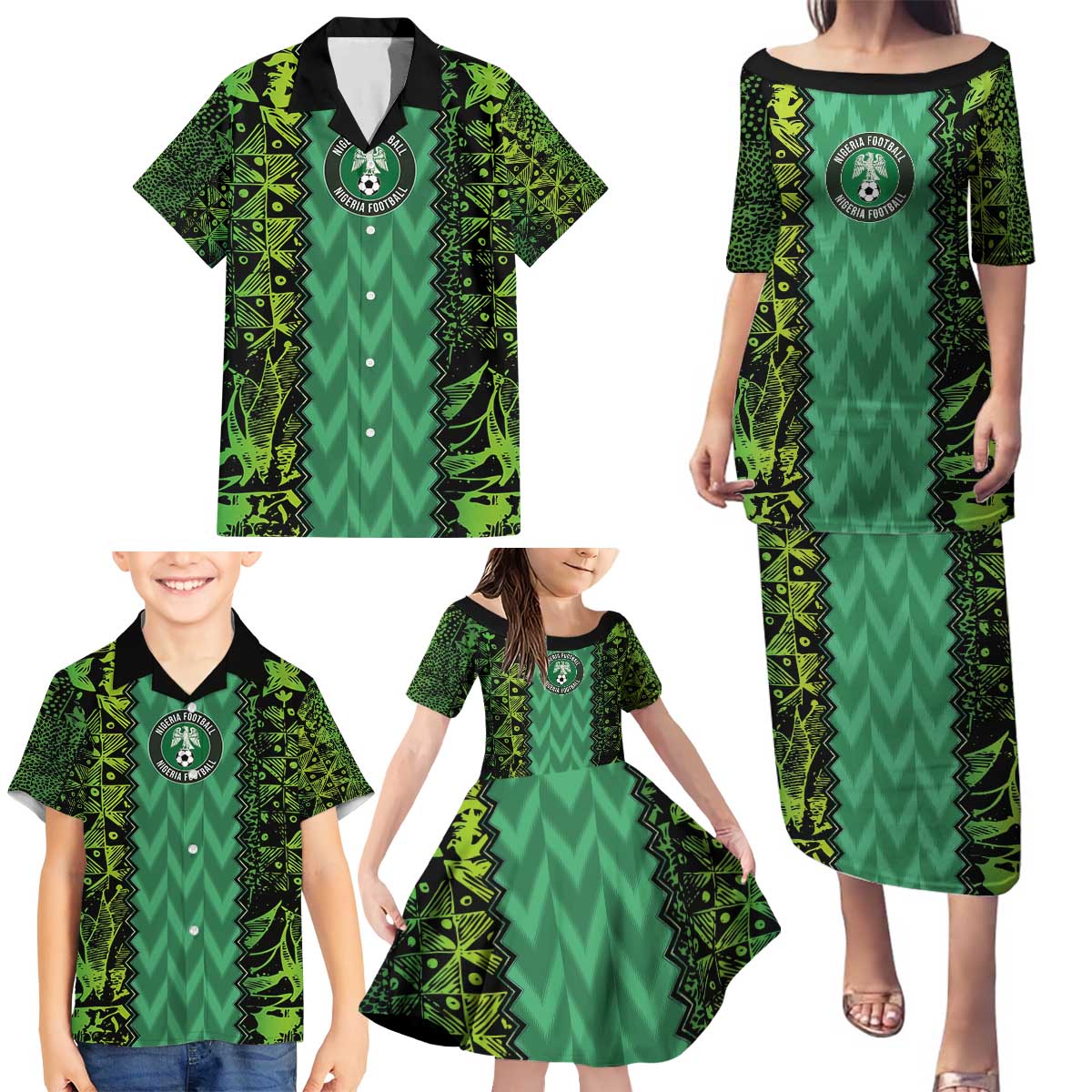 Custom Nigeria Football Champion 2024 Family Matching Puletasi and Hawaiian Shirt - Wonder Print Shop