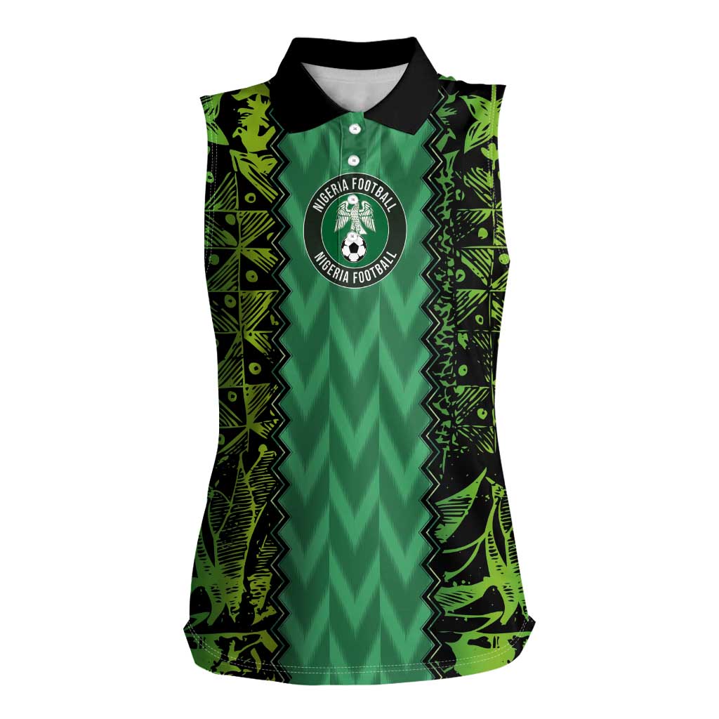 Custom Nigeria Football Champion 2024 Women Sleeveless Polo Shirt - Wonder Print Shop