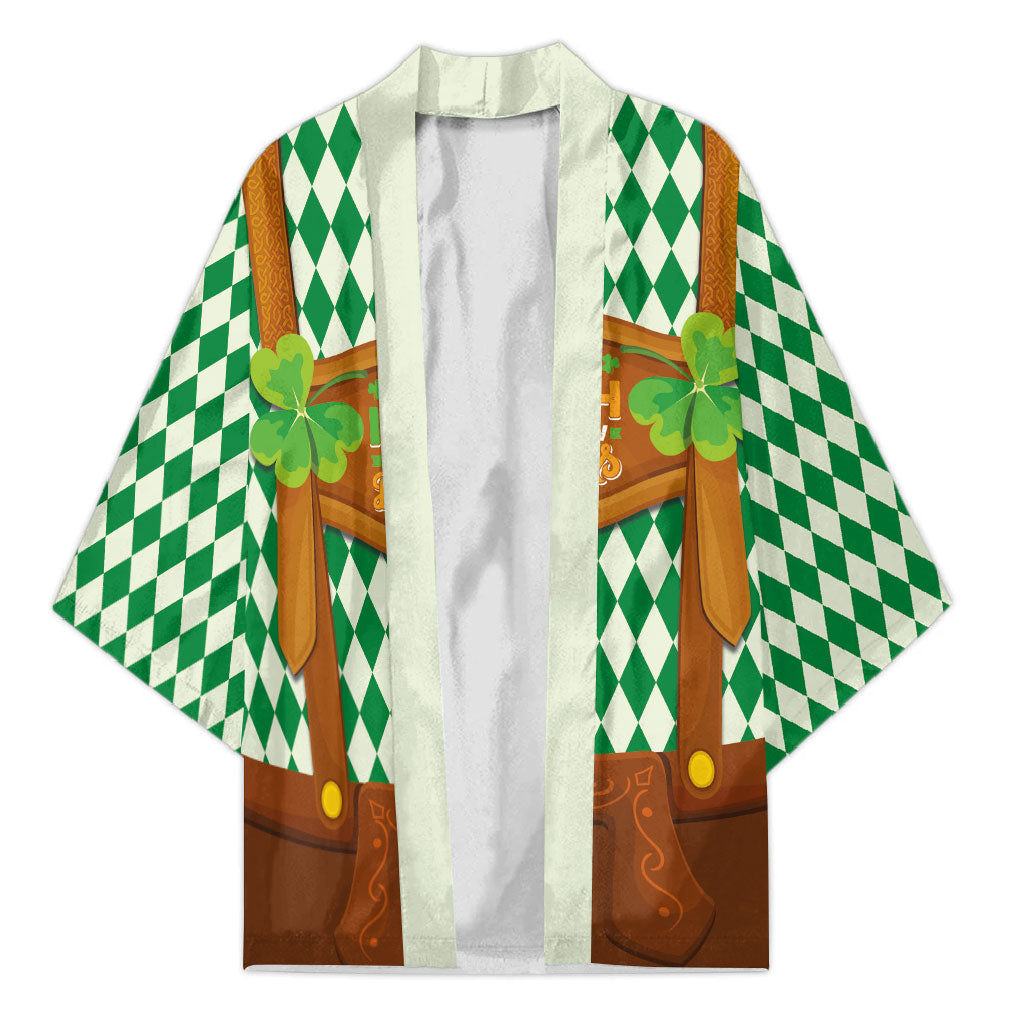 Ireland Oktoberfeis Kimono Shamrock with Lederhosen Costume