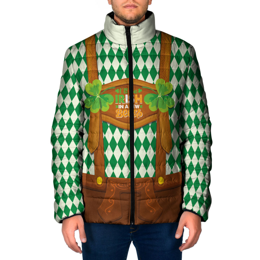 Ireland Oktoberfeis Padded Jacket Shamrock with Lederhosen Costume