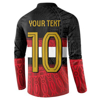 Custom Egypt National Football Button Sweatshirt Egyptian Geometric and Flag - Wonder Print Shop