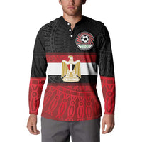 Custom Egypt National Football Button Sweatshirt Egyptian Geometric and Flag - Wonder Print Shop