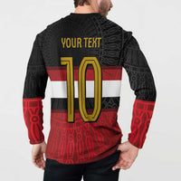 Custom Egypt National Football Button Sweatshirt Egyptian Geometric and Flag - Wonder Print Shop
