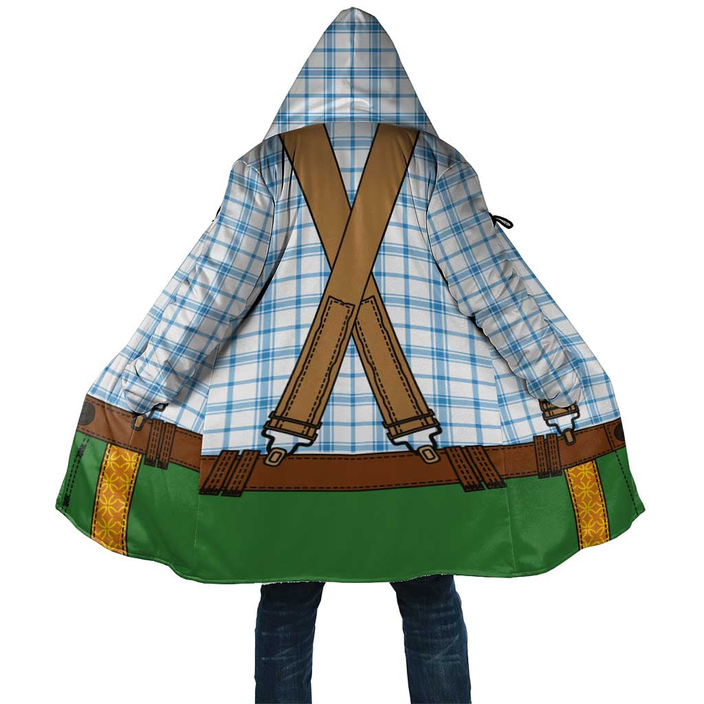 Bavarian Lederhosen Costume Style Cloak Blue Caro Pattern - Wonder Print Shop