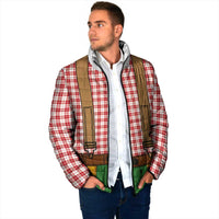 Bavarian Lederhosen Costume Style Padded Jacket Red Caro Pattern - Wonder Print Shop