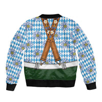 Bavarian Lederhosen Costume Style Bomber Jacket Edelweiss Rautenflagge Pattern - Wonder Print Shop