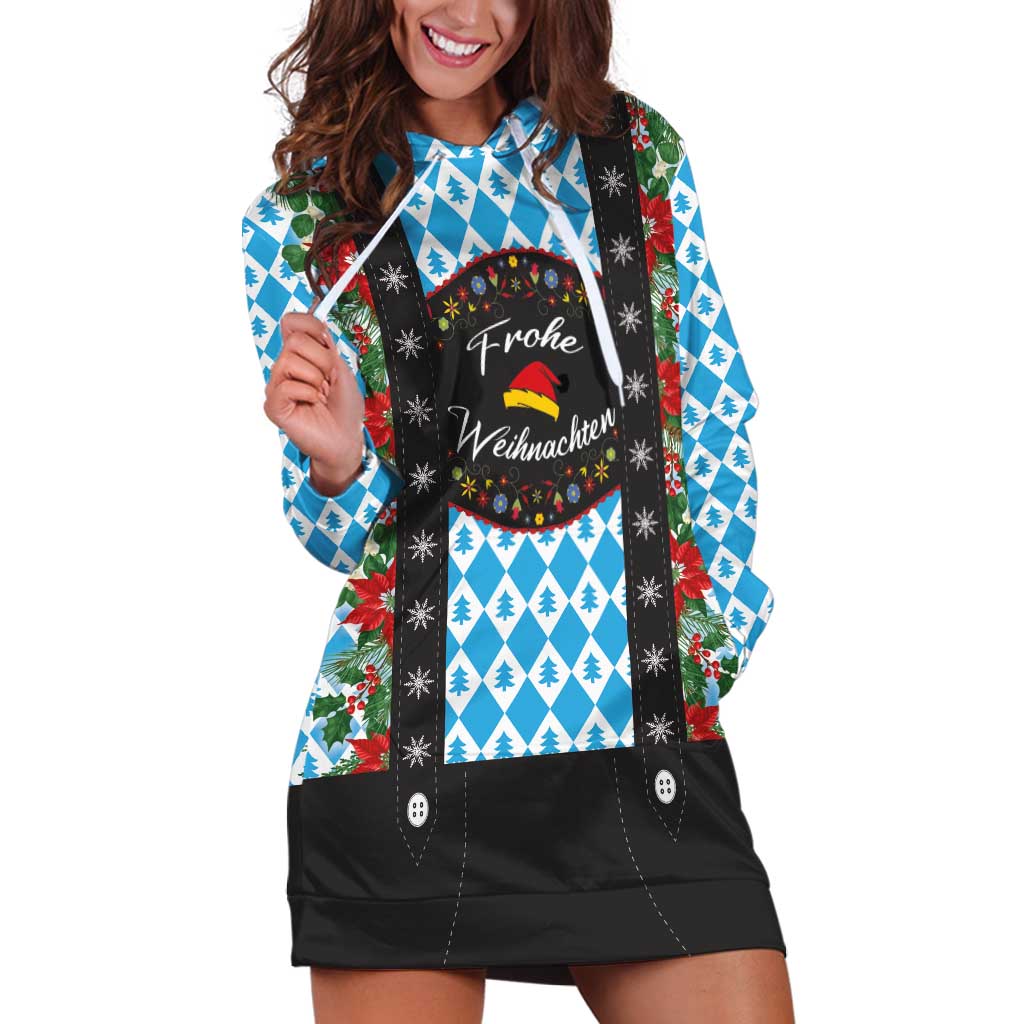 German Christmas Hoodie Dress Lederhosen Weihnachten Style with Bavaria Pattern