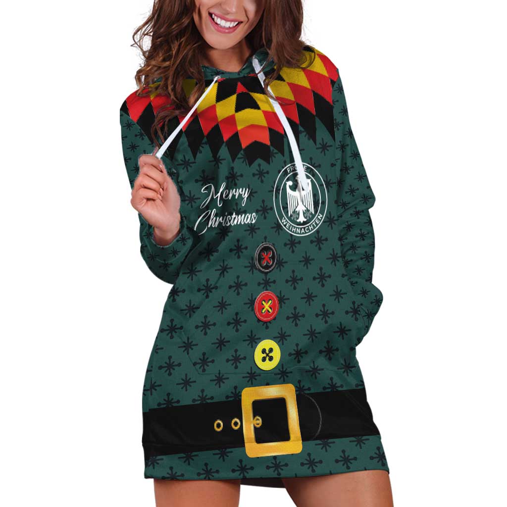 Custom German Christmas Hoodie Dress German Football Jersey mix Santa Suit Style