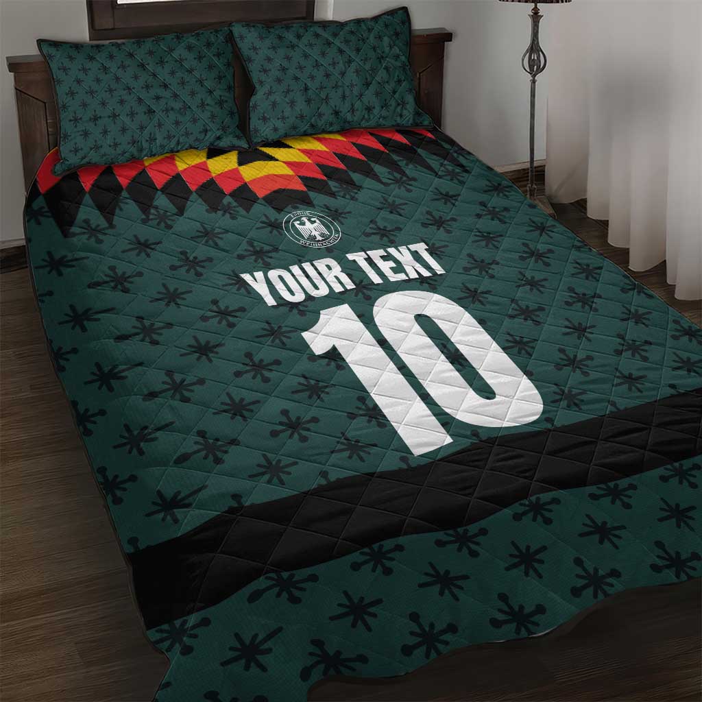 Custom German Christmas Quilt Bed Set German Football Jersey mix Santa Suit Style - Wonder Print Shop