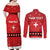 Personalized Swiss Christmas - Designed in Santa Suit Couples Matching Off Shoulder Maxi Dress and Long Sleeve Button Shirt - Wonder Print Shop