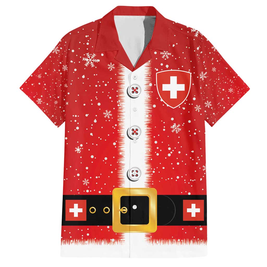 Personalized Swiss Christmas - Designed in Santa Suit Hawaiian Shirt - Wonder Print Shop