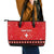 Personalized Swiss Christmas - Designed in Santa Suit Leather Tote Bag - Wonder Print Shop