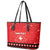 Personalized Swiss Christmas - Designed in Santa Suit Leather Tote Bag - Wonder Print Shop