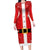 Personalized Swiss Christmas - Designed in Santa Suit Long Sleeve Bodycon Dress - Wonder Print Shop