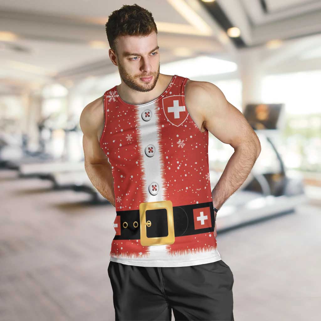 Personalized Swiss Christmas - Designed in Santa Suit Men Tank Top - Wonder Print Shop