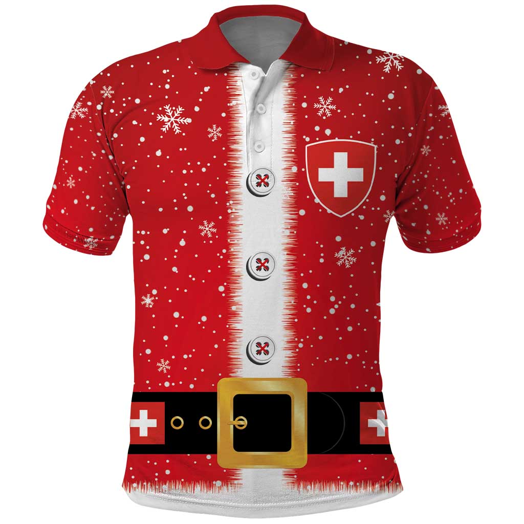 Personalized Swiss Christmas - Designed in Santa Suit Polo Shirt - Wonder Print Shop