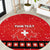 Personalized Swiss Christmas - Designed in Santa Suit Round Carpet