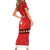 Personalized Swiss Christmas - Designed in Santa Suit Short Sleeve Bodycon Dress