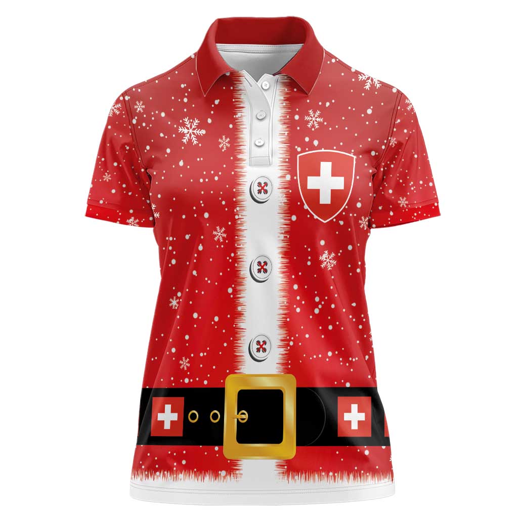 Personalized Swiss Christmas - Designed in Santa Suit Women Polo Shirt