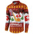 Swiss Santa Plays The Alphorn Christmas Button Sweatshirt The Matterhorn with Christmas Elements - Wonder Print Shop