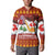 Swiss Santa Plays The Alphorn Christmas Button Sweatshirt The Matterhorn with Christmas Elements - Wonder Print Shop