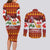 Swiss Santa Plays The Alphorn Christmas Couples Matching Long Sleeve Bodycon Dress and Long Sleeve Button Shirt The Matterhorn with Christmas Elements - Wonder Print Shop