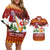 Swiss Santa Plays The Alphorn Christmas Couples Matching Off Shoulder Short Dress and Hawaiian Shirt The Matterhorn with Christmas Elements - Wonder Print Shop