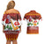 Swiss Santa Plays The Alphorn Christmas Couples Matching Off Shoulder Short Dress and Hawaiian Shirt The Matterhorn with Christmas Elements - Wonder Print Shop