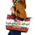 Swiss Santa Plays The Alphorn Christmas Leather Tote Bag The Matterhorn with Christmas Elements - Wonder Print Shop