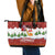 Swiss Santa Plays The Alphorn Christmas Leather Tote Bag The Matterhorn with Christmas Elements - Wonder Print Shop