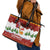 Swiss Santa Plays The Alphorn Christmas Leather Tote Bag The Matterhorn with Christmas Elements - Wonder Print Shop