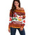 Swiss Santa Plays The Alphorn Christmas Off Shoulder Sweater The Matterhorn with Christmas Elements - Wonder Print Shop