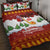 Swiss Santa Plays The Alphorn Christmas Quilt Bed Set The Matterhorn with Christmas Elements