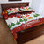 Swiss Santa Plays The Alphorn Christmas Quilt Bed Set The Matterhorn with Christmas Elements