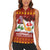 Swiss Santa Plays The Alphorn Christmas Women Sleeveless Polo Shirt The Matterhorn with Christmas Elements