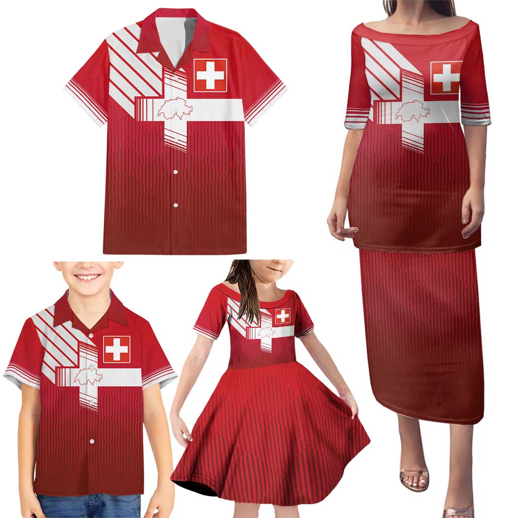 Custom Swiss Football Jersey for The Champions Family Matching Puletasi and Hawaiian Shirt - Wonder Print Shop