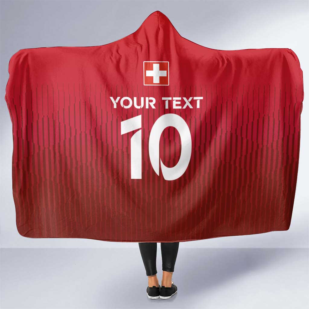 Custom Swiss Football Jersey for The Champions Hooded Blanket