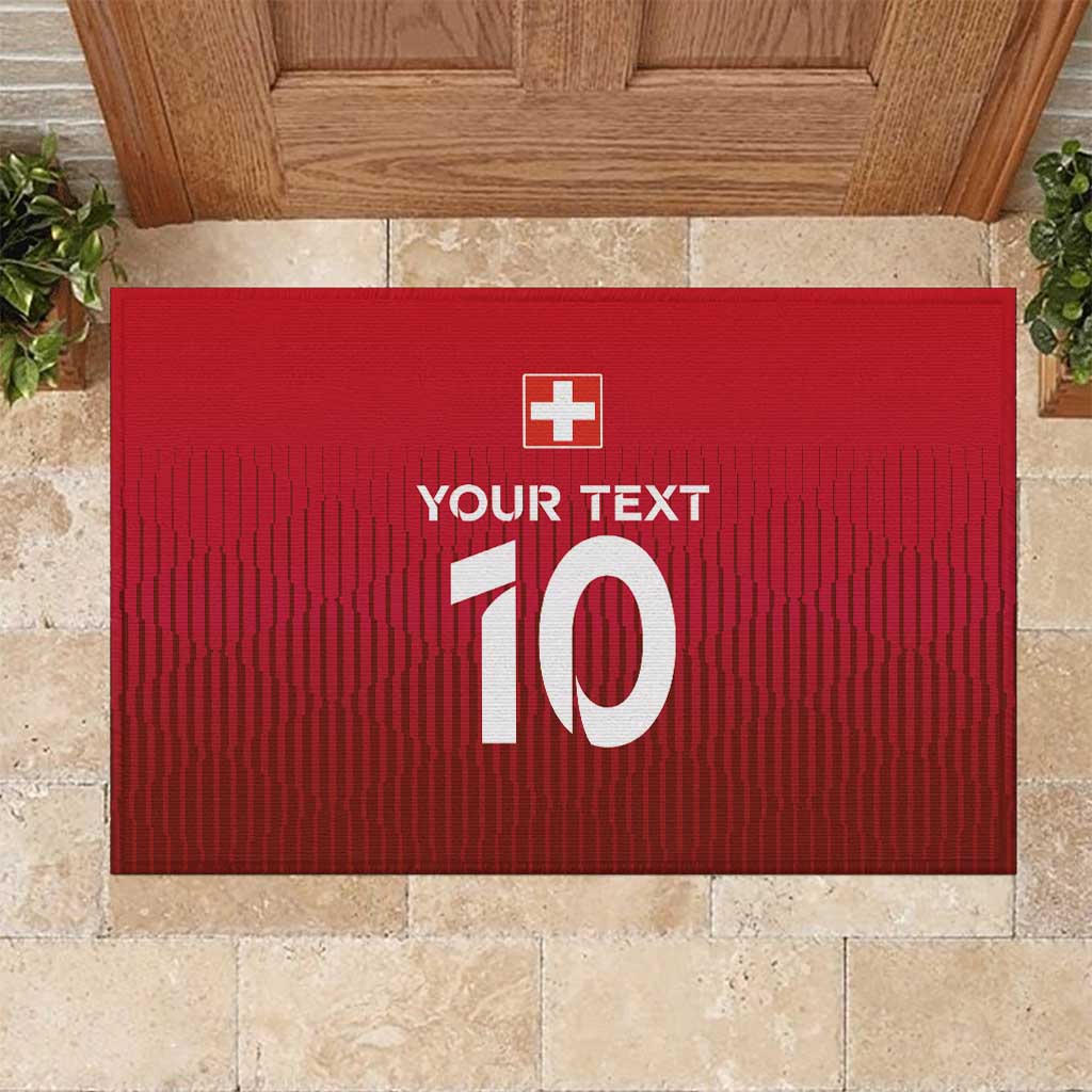 Custom Swiss Football Jersey for The Champions Rubber Doormat - Wonder Print Shop